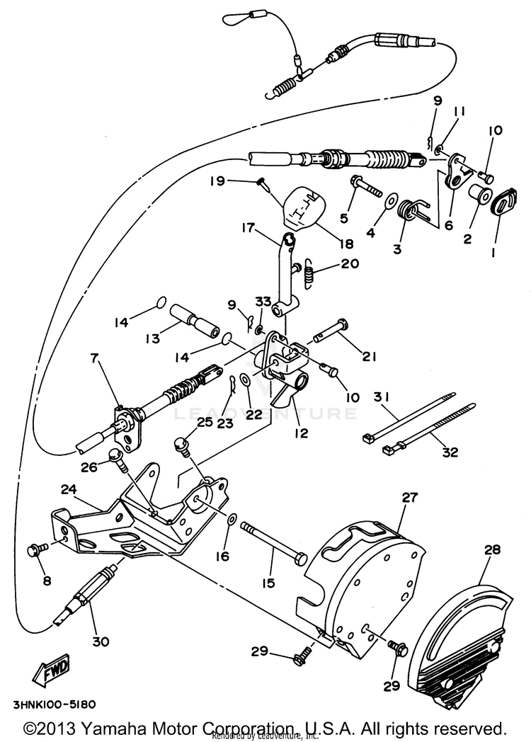 Shifter BIG BEAR 4WD - YFM350FWG - 1995 Schematic