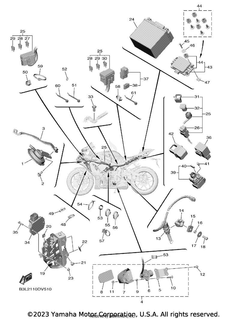 Electrical 2 YZFR1 - YZFR1LCB - 2020 Schematic