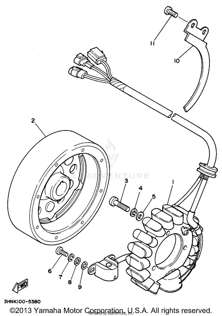 Generator BIG BEAR 4WD - YFM350FWG_ - 1995 Schematic
