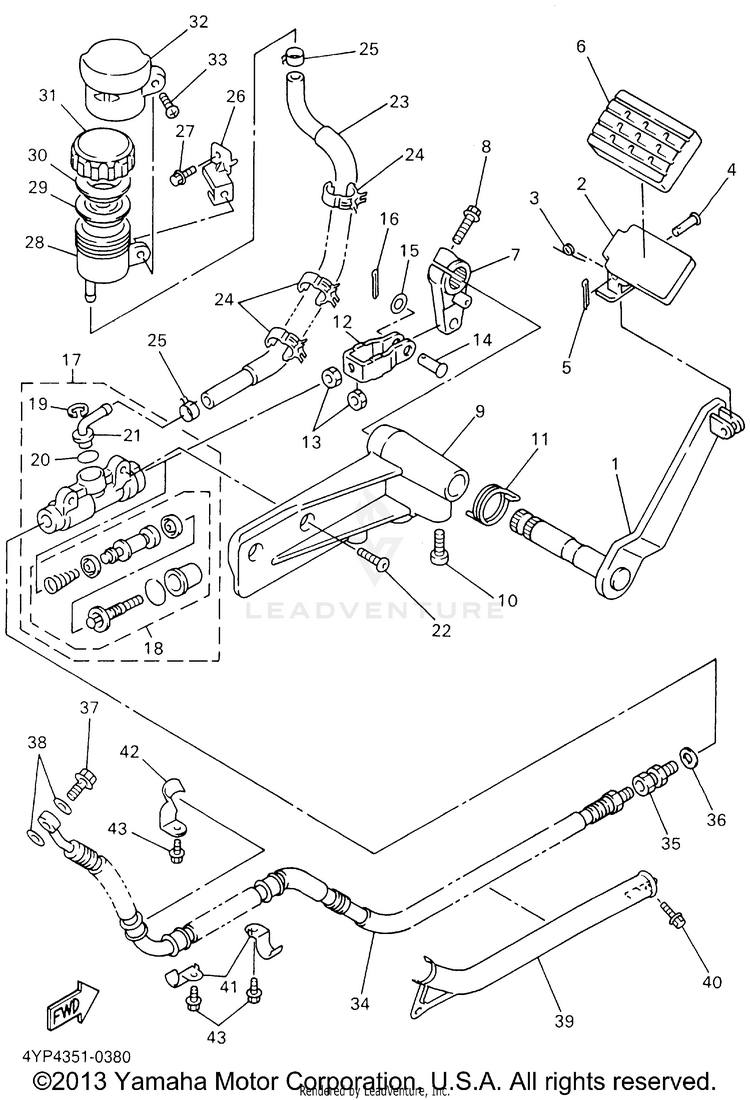 Rear Master Cylinder Schematic