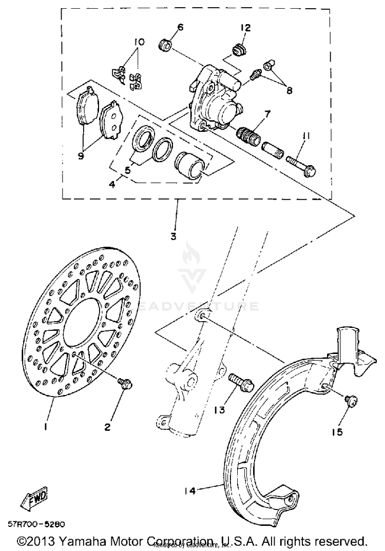 Front Brake Caliper Schematic
