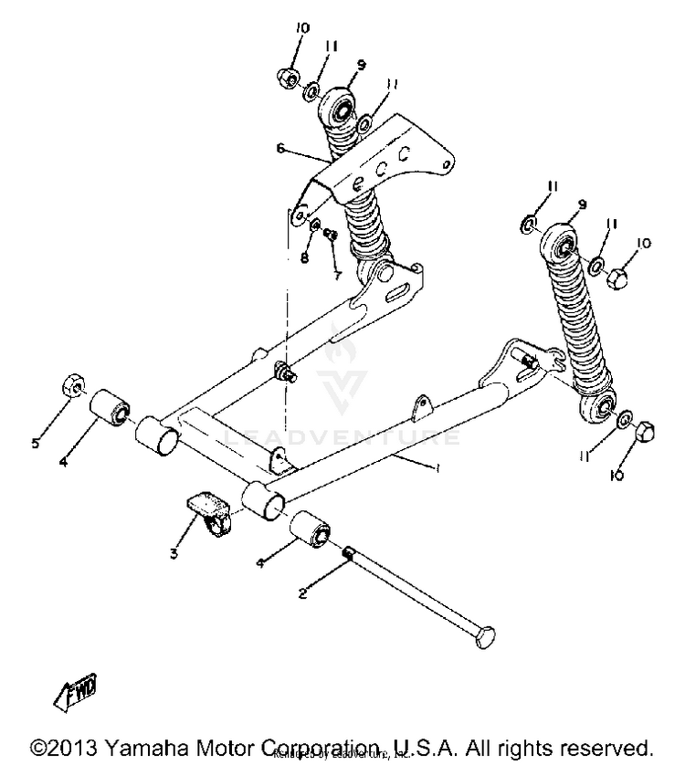 Rear Arm - Rear Cushion GT80B - 1975 Schematic