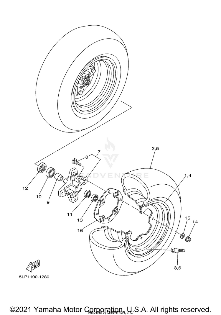 Front Wheel YFZ450 SPECIAL EDITI - YFZ450SPX - 2008 Schematic