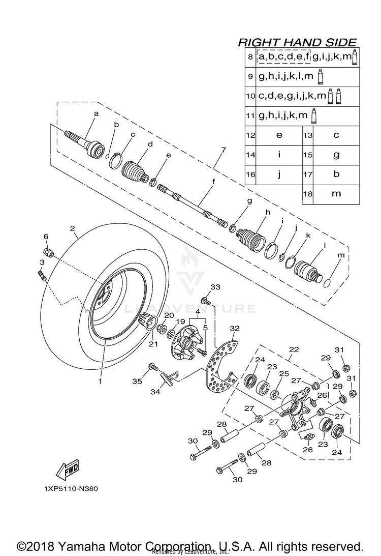 Rear Wheel 2 VIKING EPS SE - YXM700PSF - 2015 Schematic