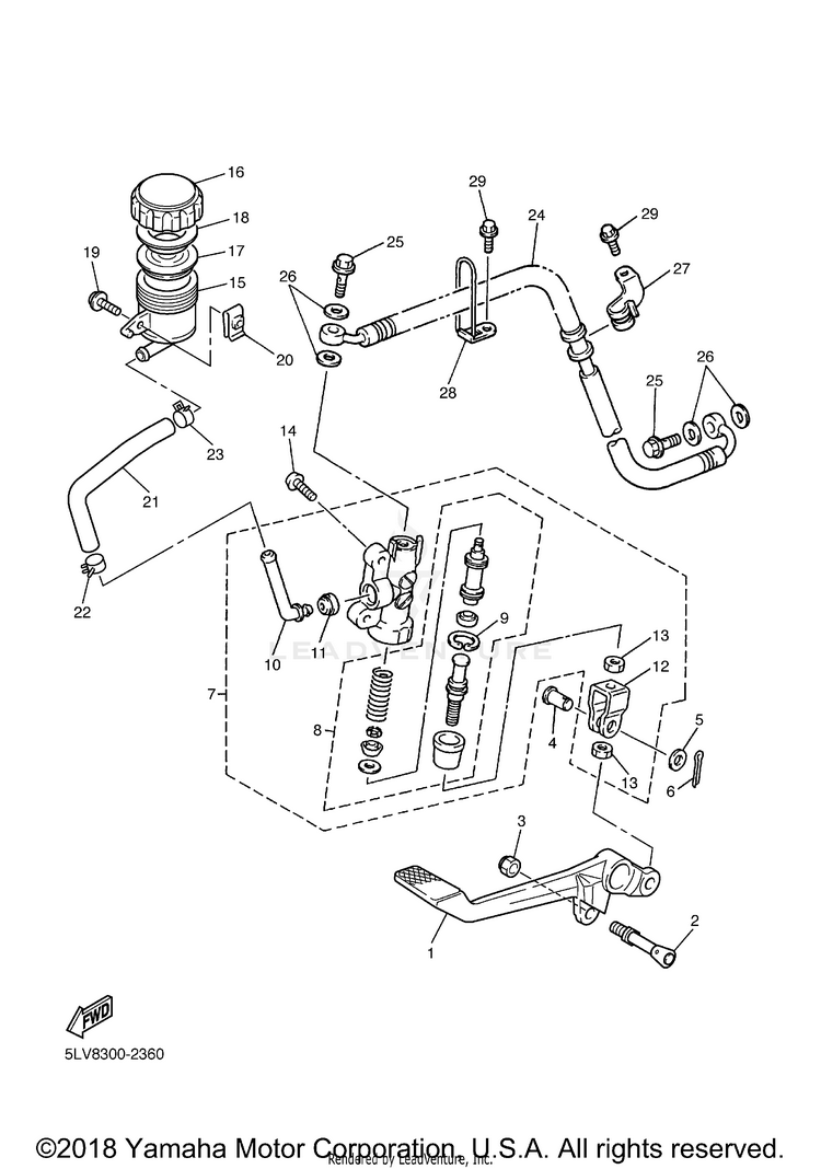 Rear Master Cylinder FZ1 - FZS1TC - 2005 Schematic