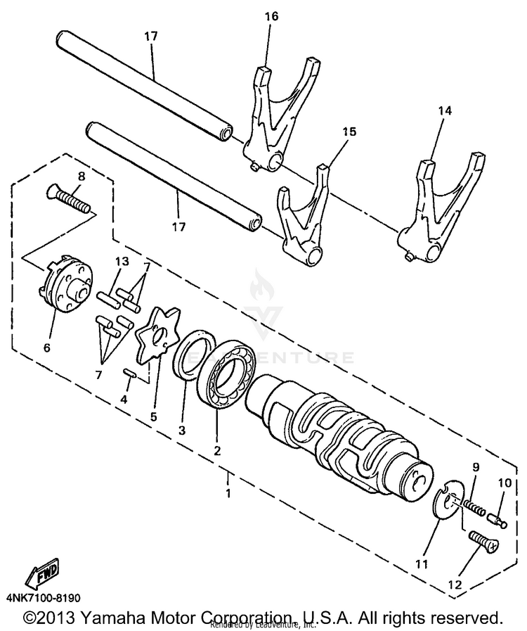 Shift Cam Fork Schematic