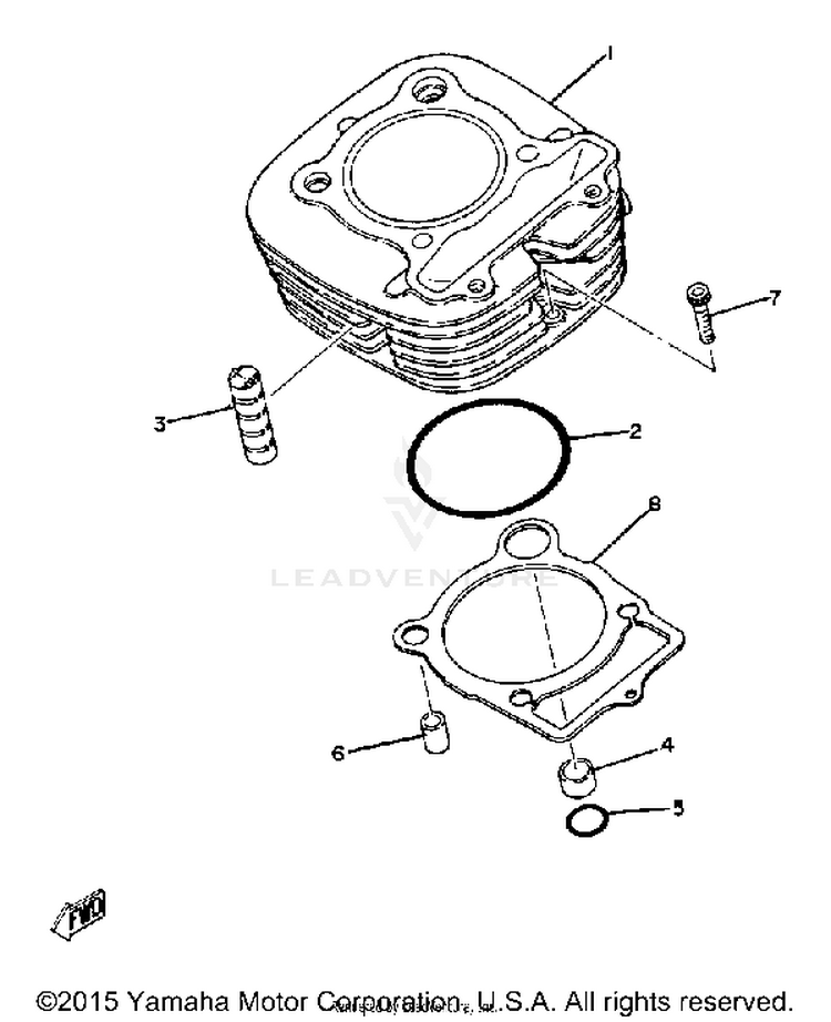 Cylinder XT250H - 1981 Schematic
