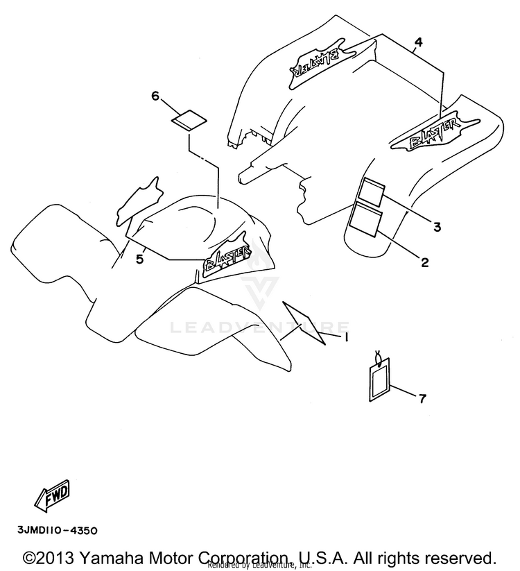 Emblem Label 1 BLASTER - YFS200H - 1996 Schematic