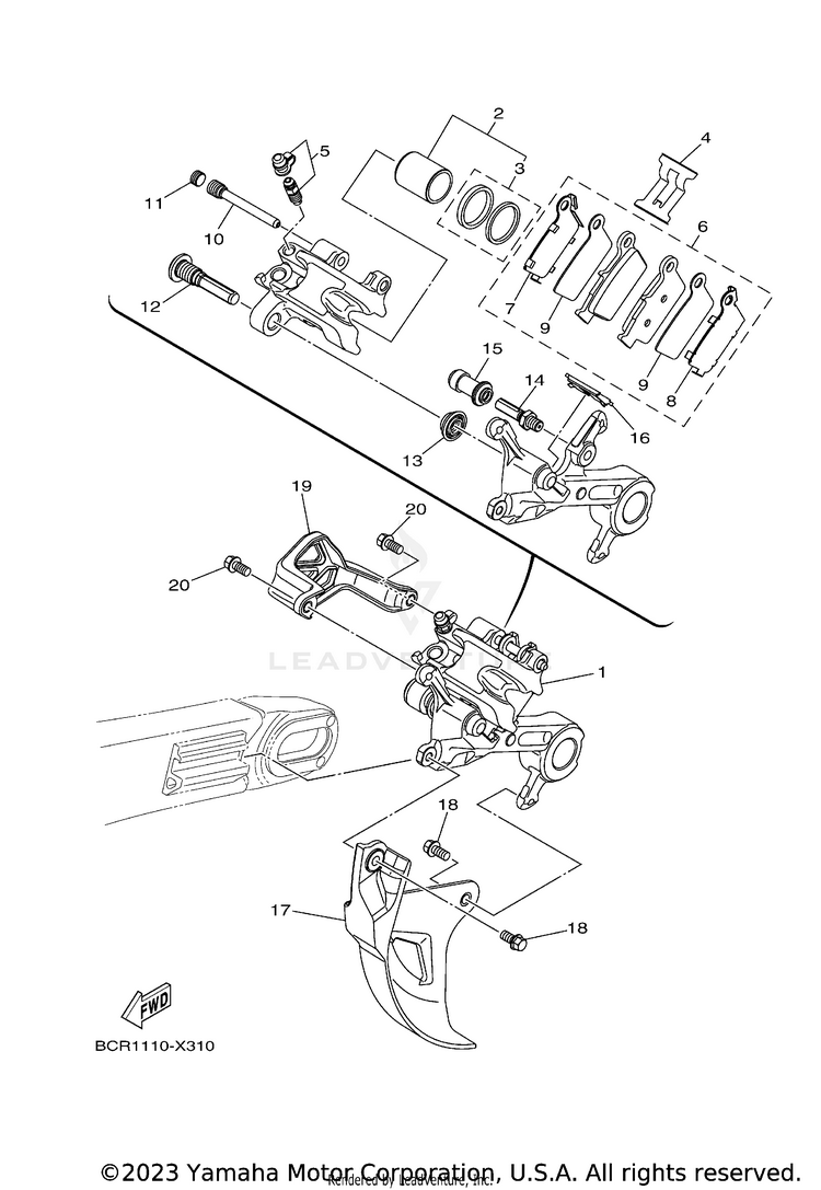 Rear Brake Caliper Schematic