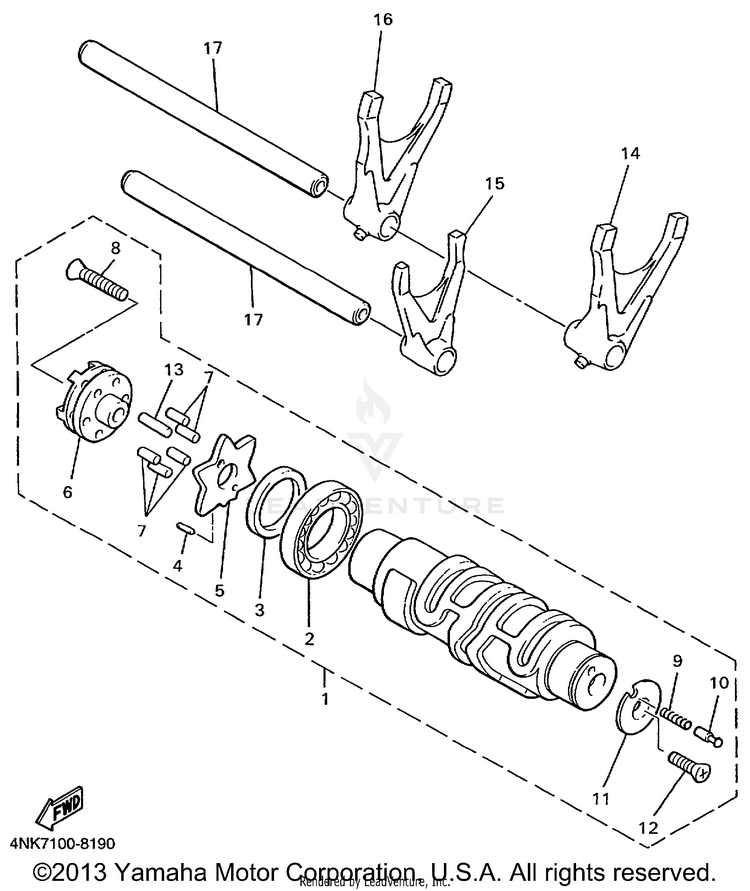 Shift Cam Fork Schematic
