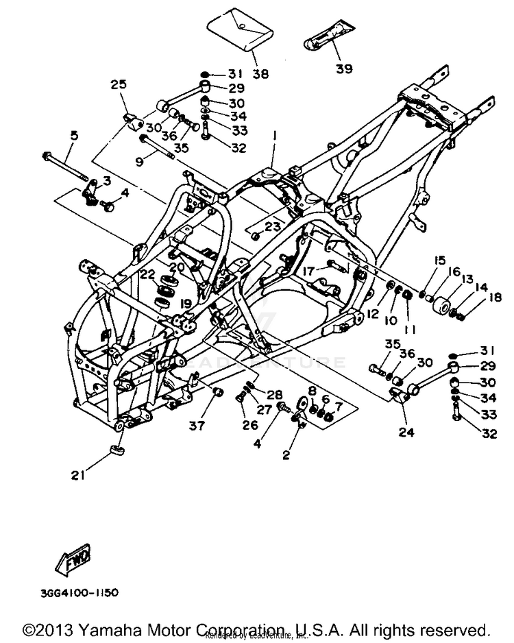 Frame BANSHEE - YFZ350G_MN - 1995 Schematic