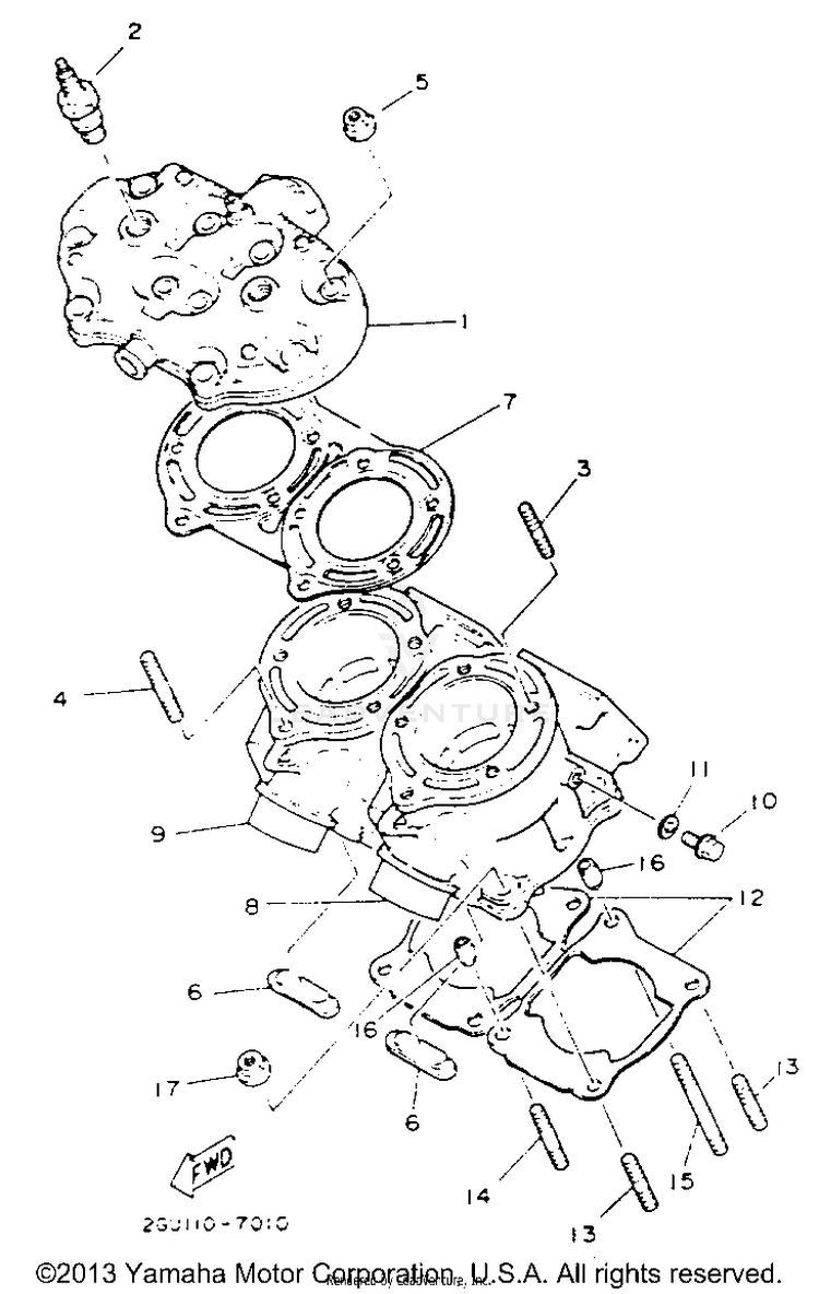 Cylinder BANSHEE - YFZ350E - 1993 Schematic