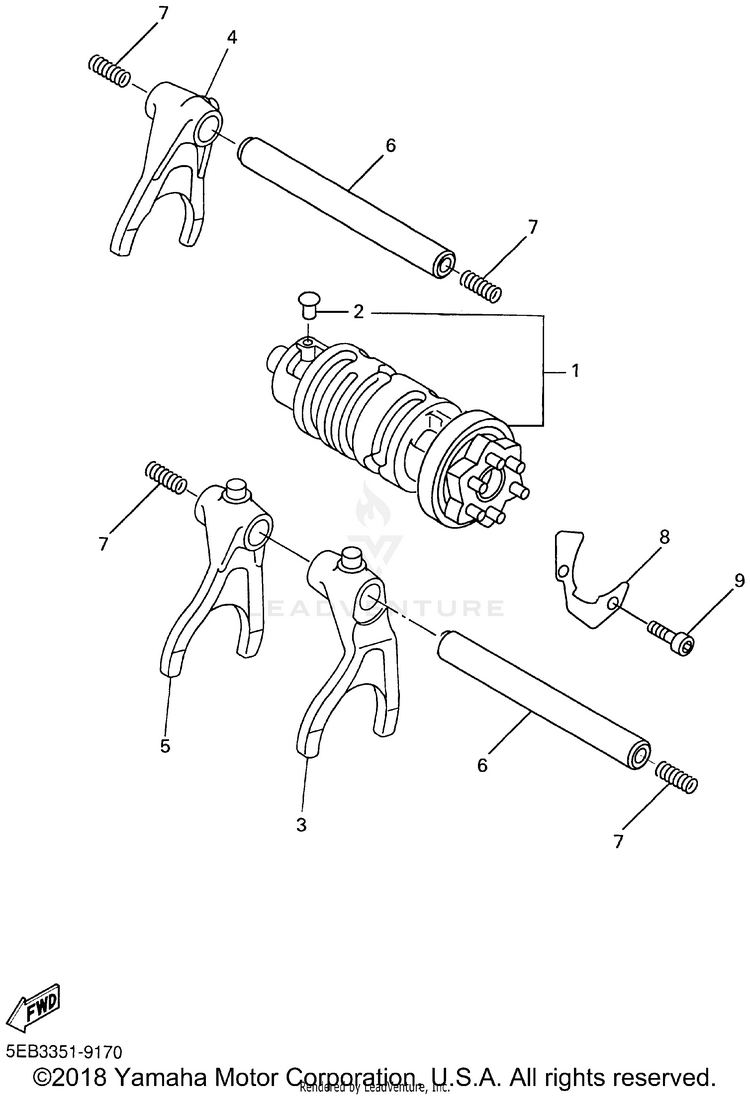 Shift Cam Fork Schematic