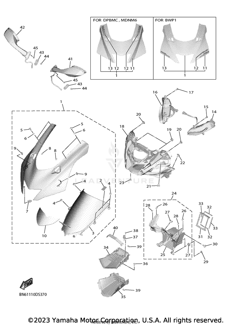 Cowling 1 YZF-R6 - YZFR6HCB - 2017 Schematic