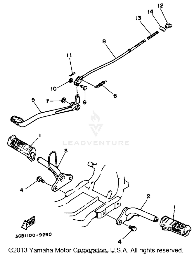 Stand - Footrest Schematic