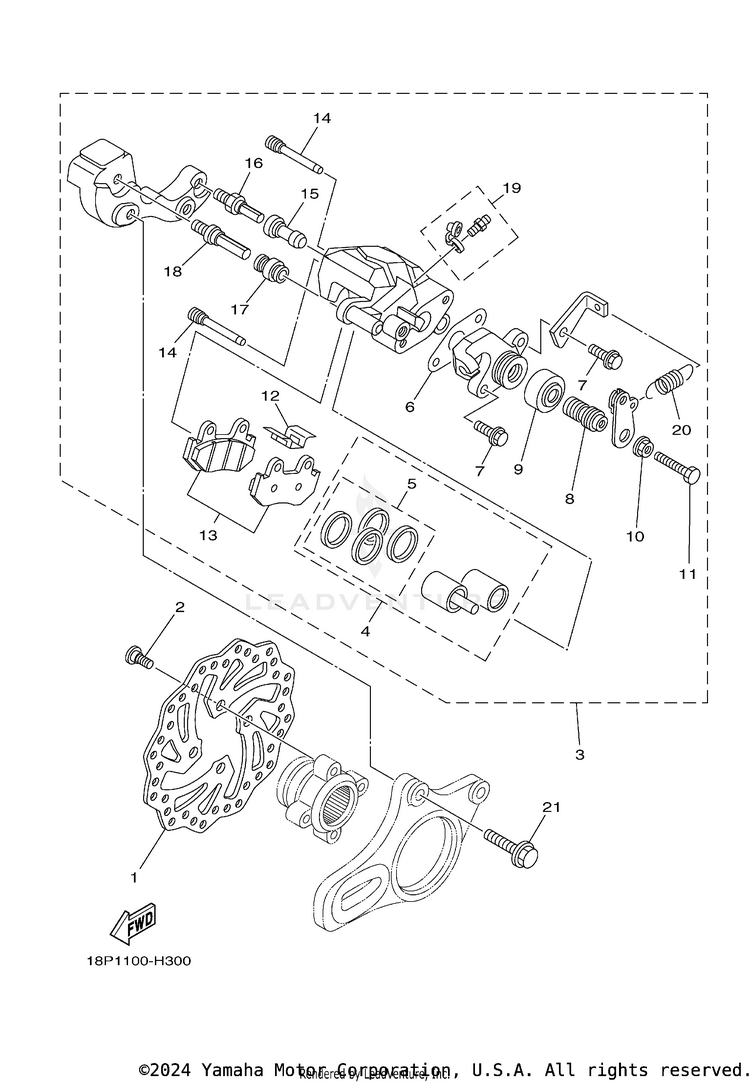 Rear Brake Caliper Schematic