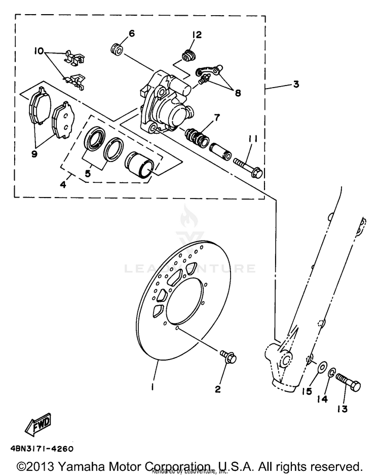 Front Brake Caliper Schematic