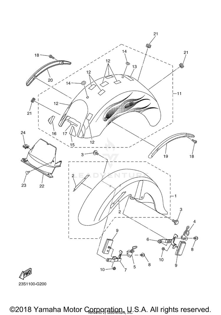 Fender V STAR 1100 CLASSIC - XVS11AWXCB - 2008 Schematic