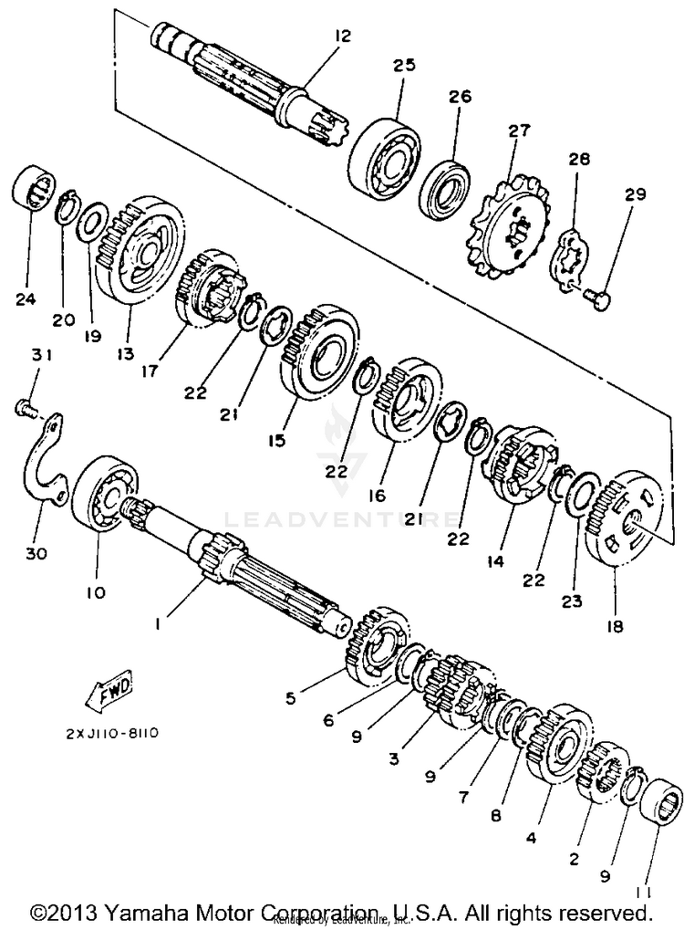 Transmission BLASTER - YFS200D_MN - 1992 Schematic