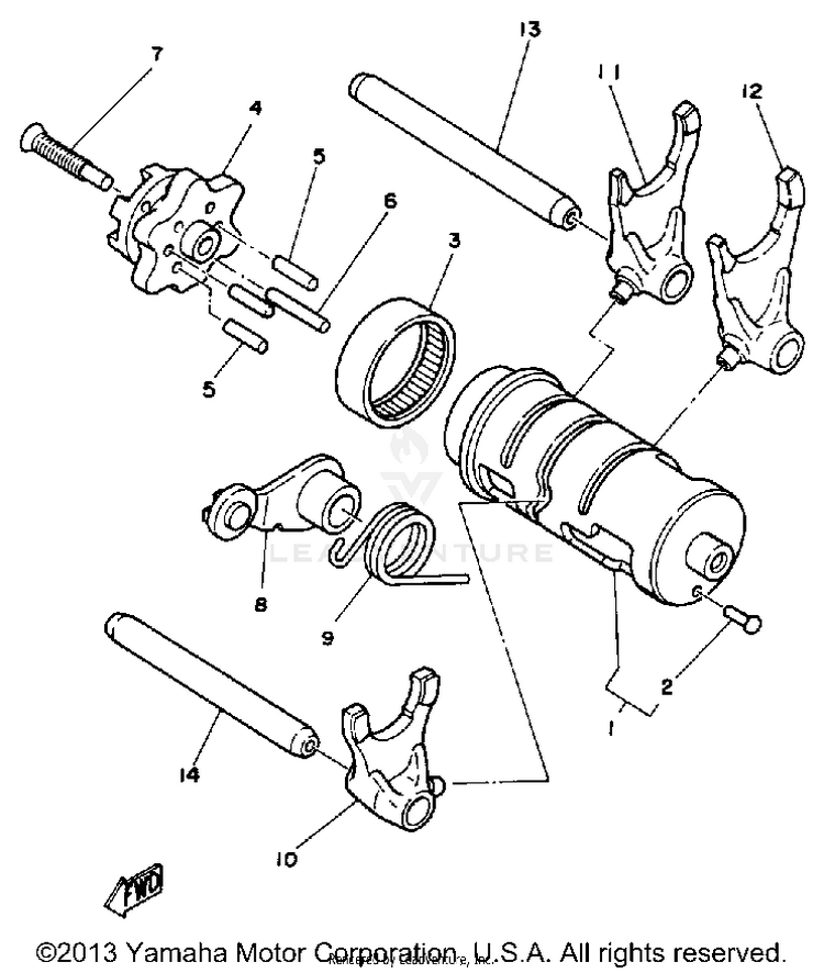 Shift Cam Fork Schematic