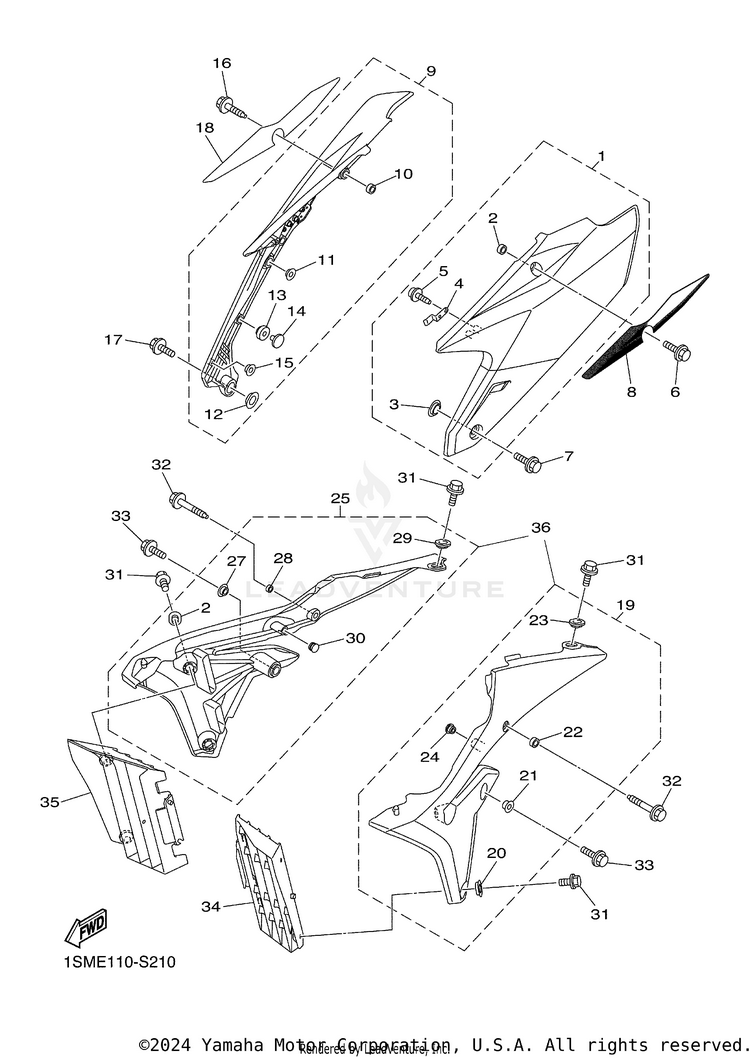 Side Cover YZ250F - YZ250FHL - 2017 Schematic
