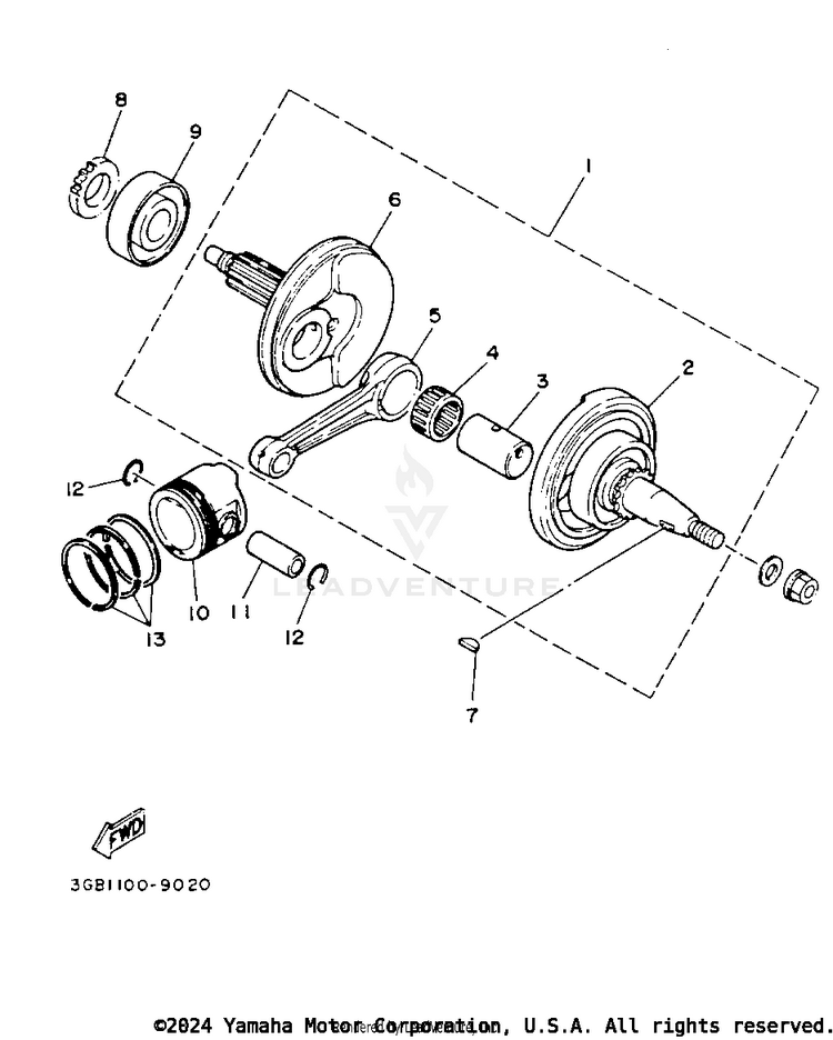 Crankshaft - Piston Schematic