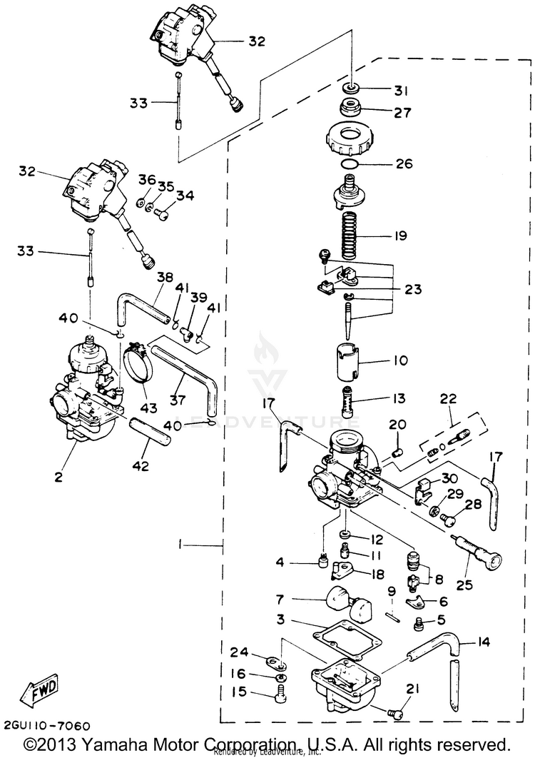 Carburetor BANSHEE - YFZ350F - 1994 Schematic
