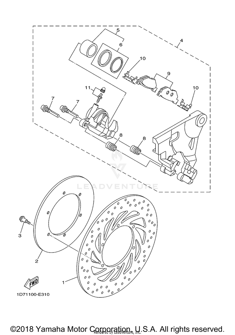 Rear Brake Caliper Schematic