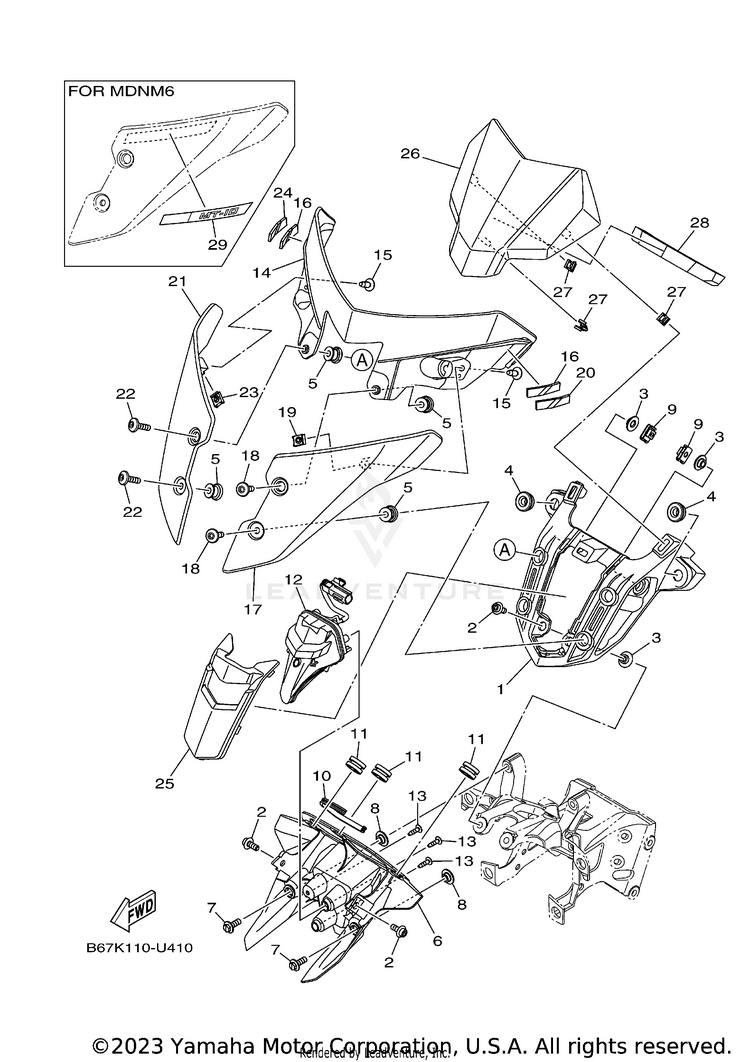 Cowling 2 MT10 - MT10KCB - 2019 Schematic