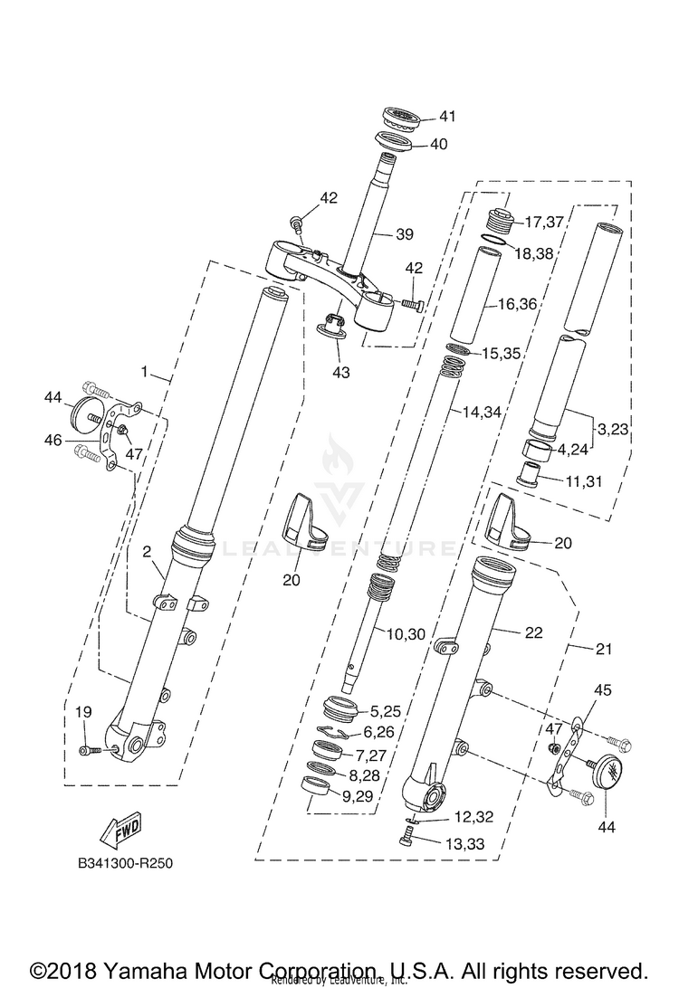 Front Fork XSR700 - XSR700JCL - 2018 Schematic