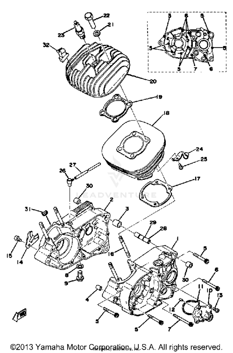 Crankcase - Cylinder Yz125c Schematic