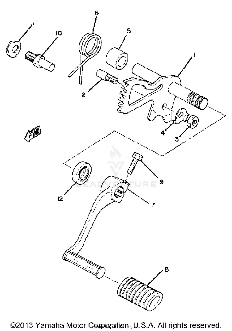 Shift Shaft Pedal XS1100LH - 1981 Schematic