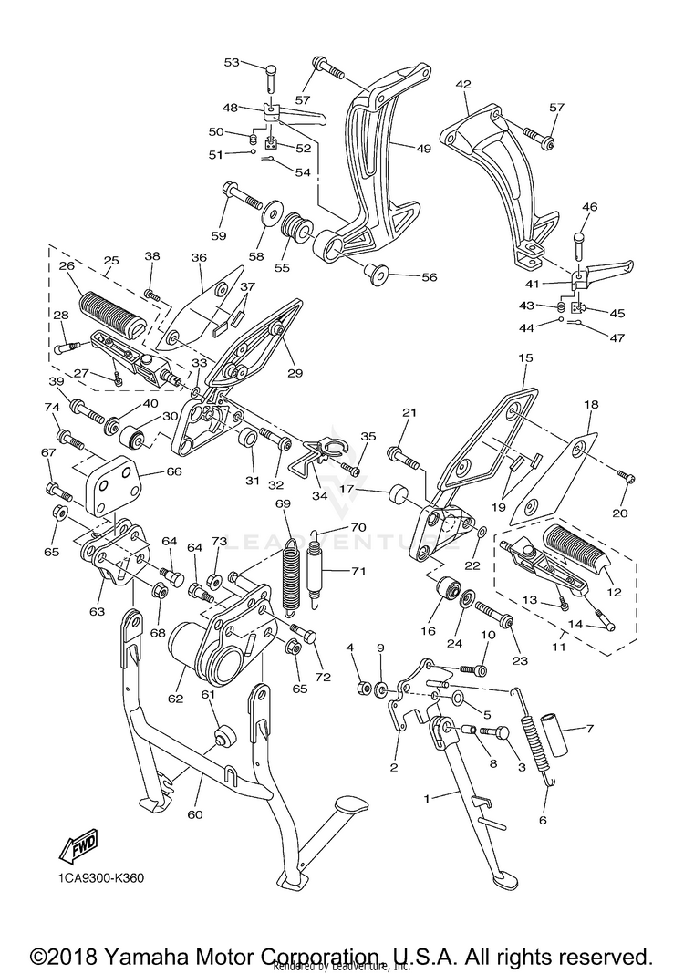 Stand Footrest FZ1 - FZS10EC - 2014 Schematic