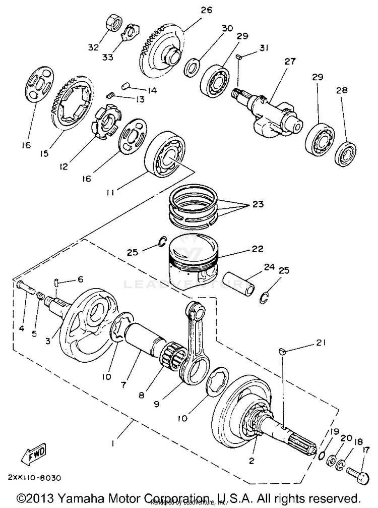 Crankshaft - Piston Schematic
