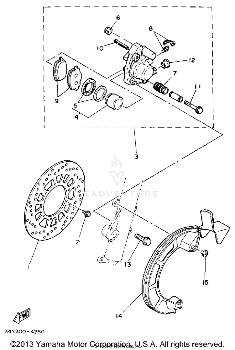 Front Brake Caliper Schematic