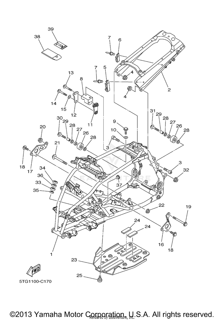 Frame YFZ450 - YFZ450T - 2005 Schematic