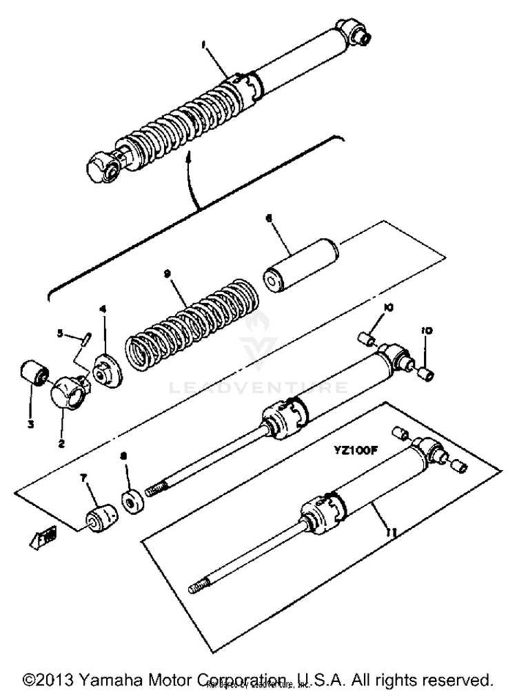 Rear Cushion Yz100 E - F Schematic