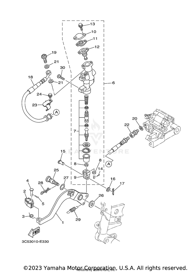 Rear Master Cylinder Schematic