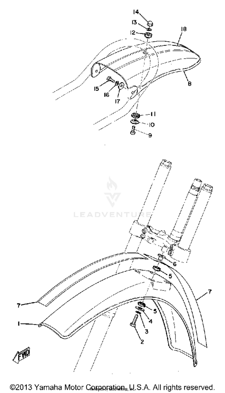 Front Fender - Rear Fender Schematic