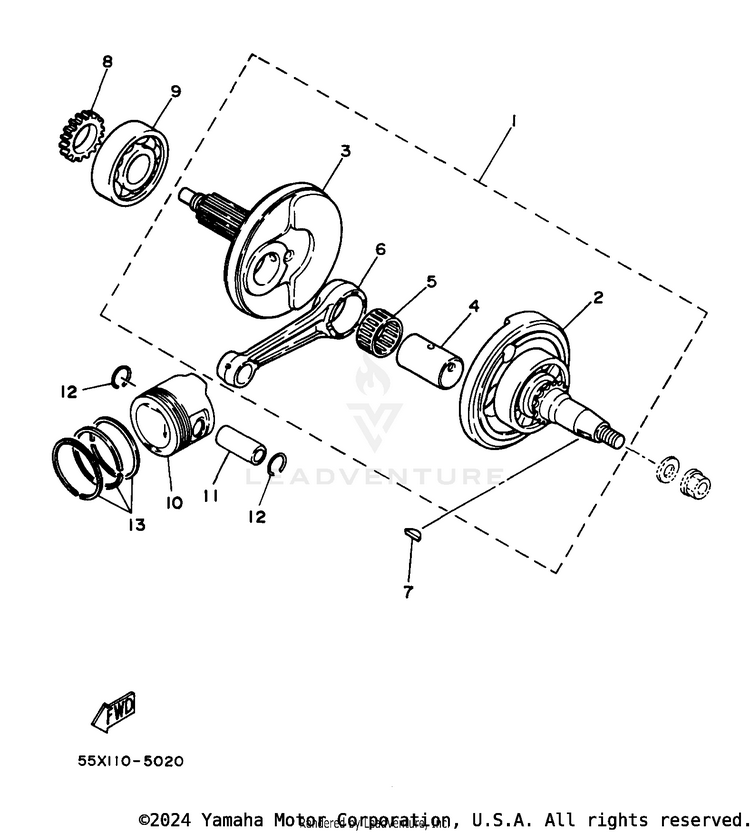 Crankshaft - Piston Schematic
