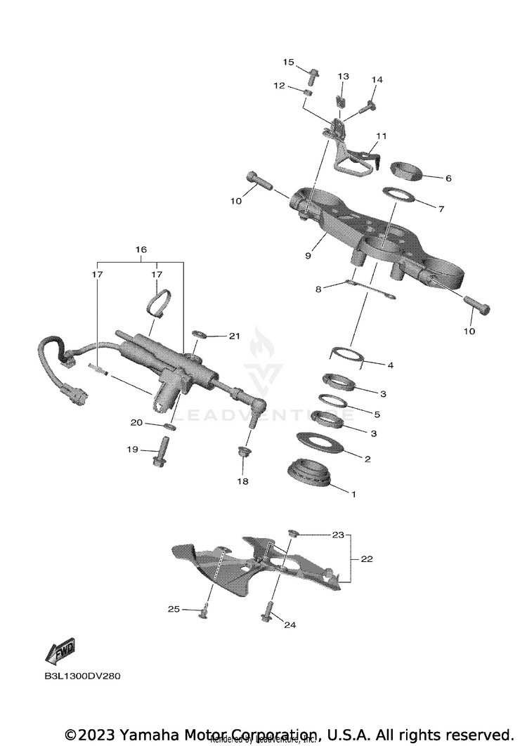 Steering YZFR1 - YZFR1LCB - 2020 Schematic
