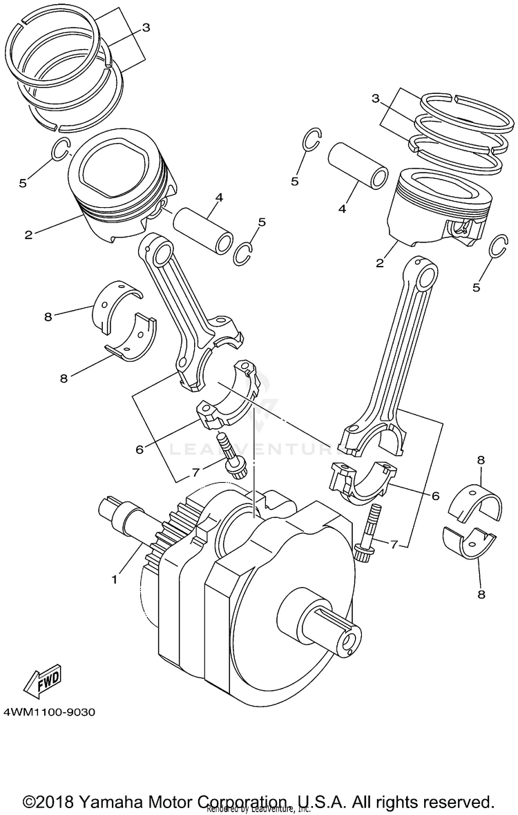 Crankshaft Piston Schematic