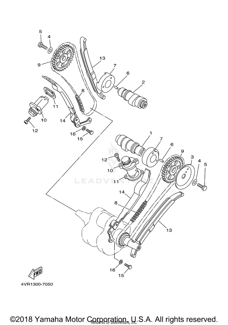Camshaft Chain V STAR 650 CLASSIC - XVS65AYCS - 2009 Schematic