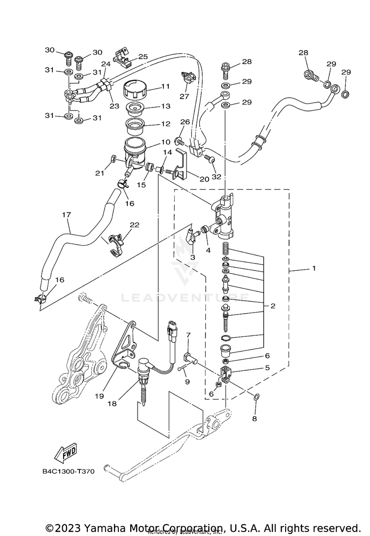 Rear Master Cylinder MT07 - MT07PCB - 2023 Schematic