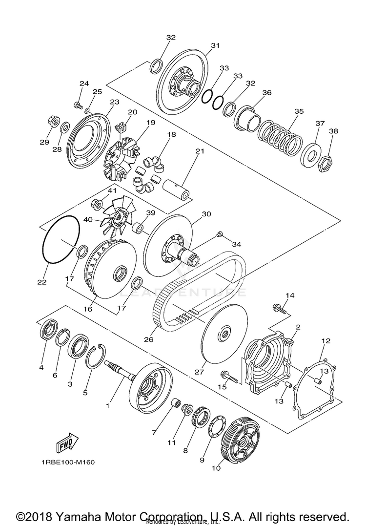Clutch 700 1RBD - YXR7FDGR - 2013 Schematic
