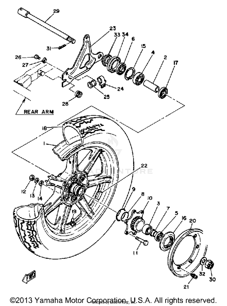 Rear Wheel XS1100SH - 1981 Schematic