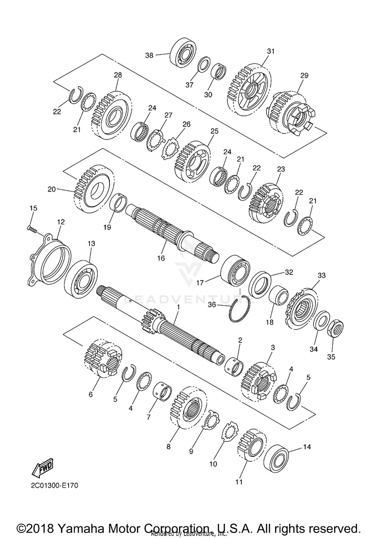 Transmission YZFR6 - YZFR6GCGY - 2016 Schematic