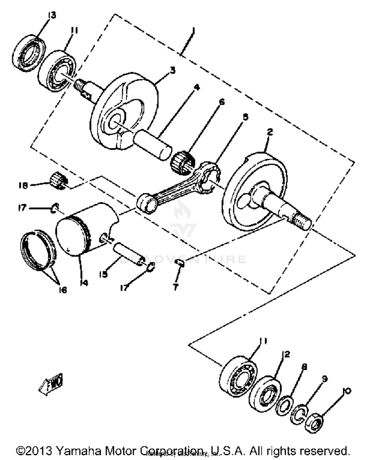 Crankshaft - Piston Schematic