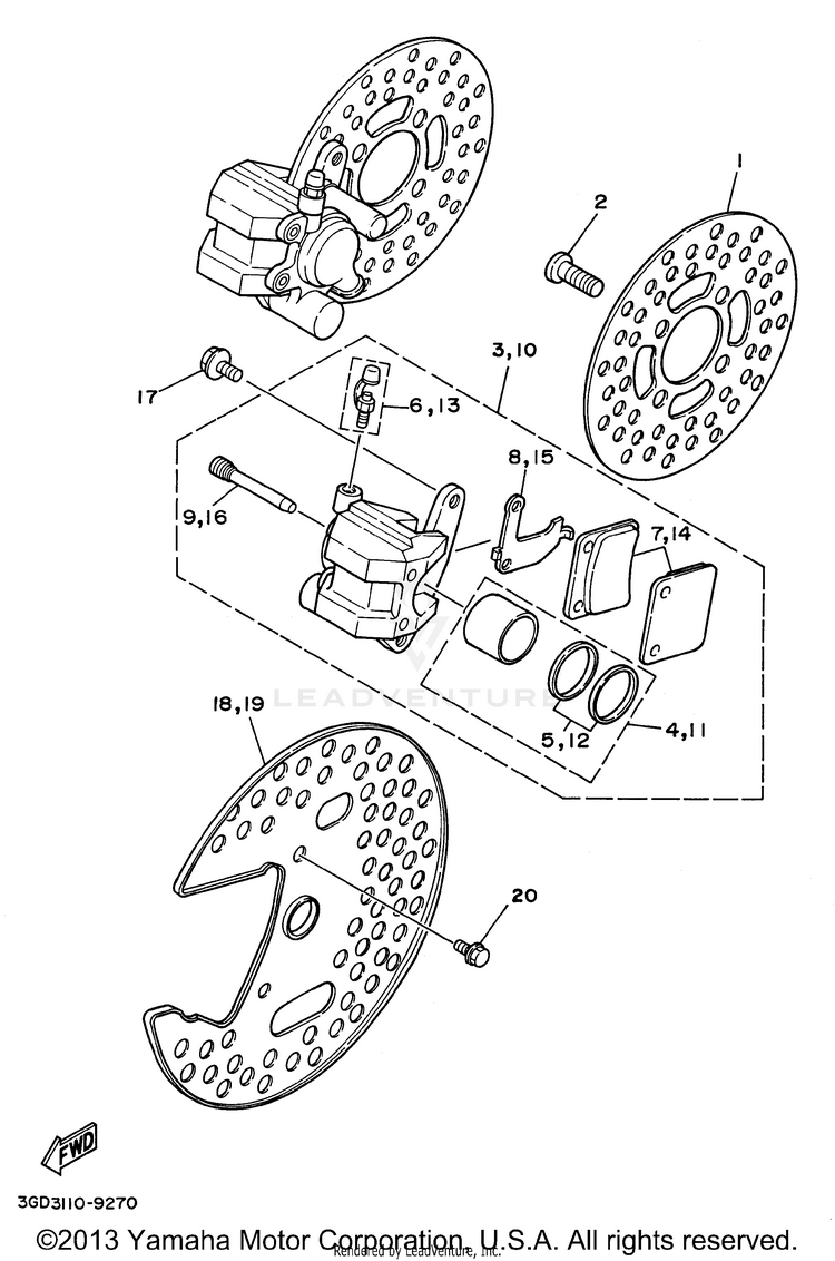 Front Brake Caliper Schematic