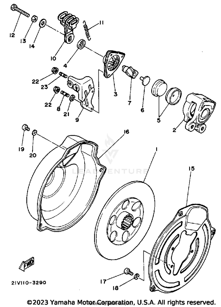 Rear Brake Caliper Schematic